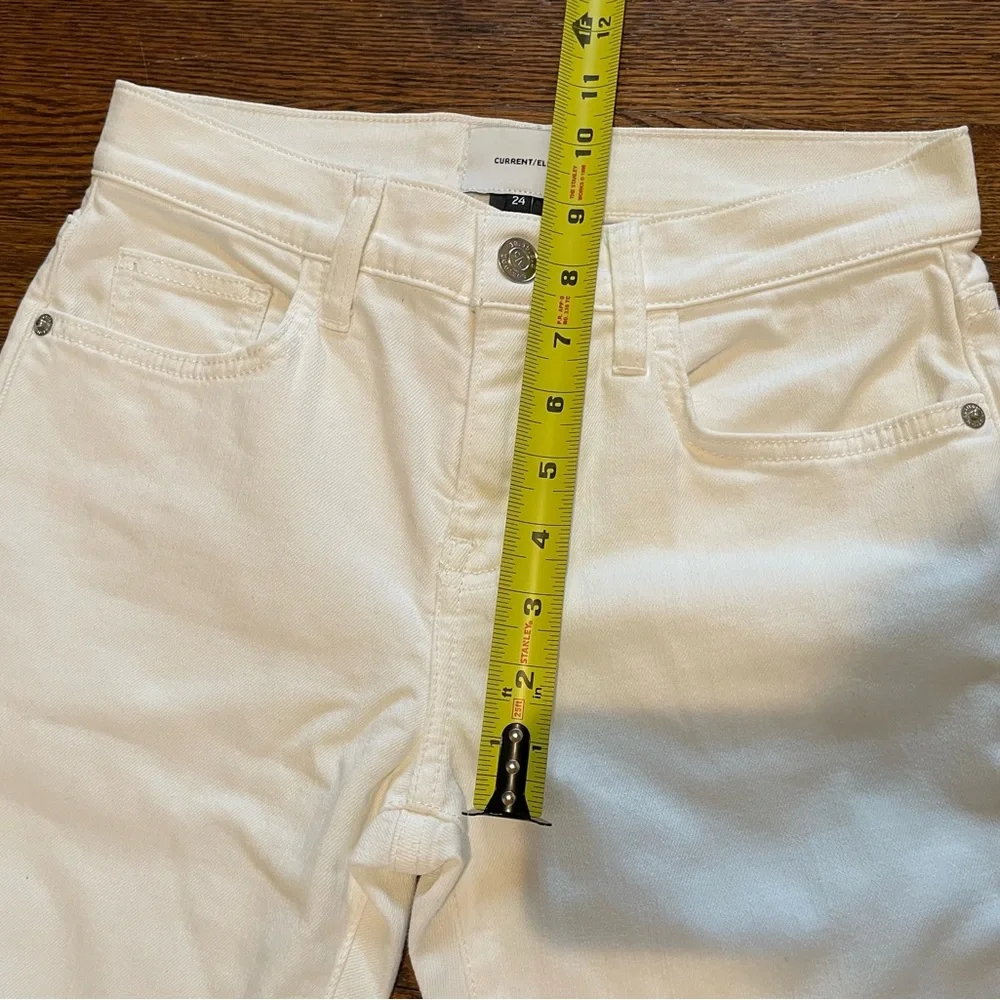 Current/Elliott Cropped White Jeans